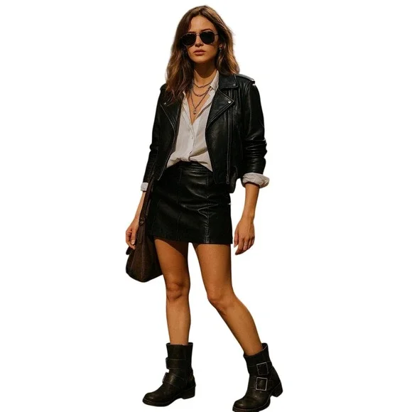 Frye Sabrina Engineer Moto Boots Black Leather Buckle USA Vintage 7M - Picture 10 of 11